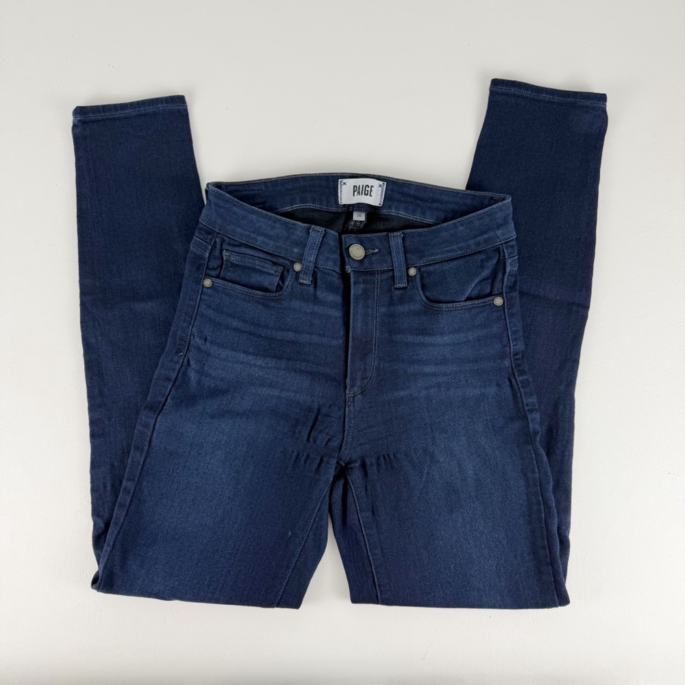 PAIGE Hoxton Ankle High-Rise Skinny Jeans in Dark Indigo - Size 26
